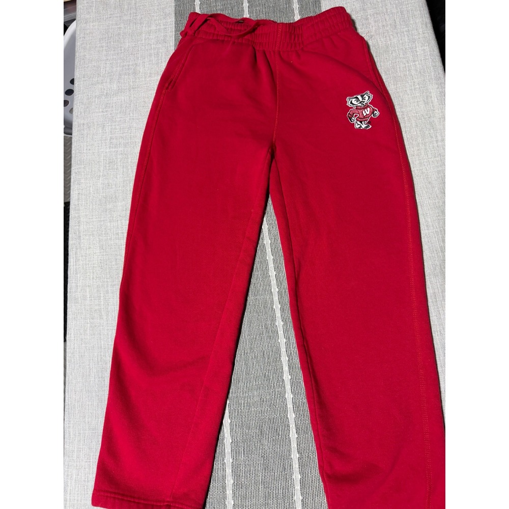 Fanatics Wisconsin Badgers Sweatpants Red‎ Fleece Athletic Pants Womens Medium